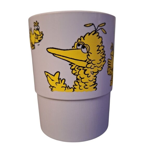 Big Bird Cup Vintage Plastic Muppets 1977 USA Made Kids Sesame Street Yellow - Picture 4 of 9